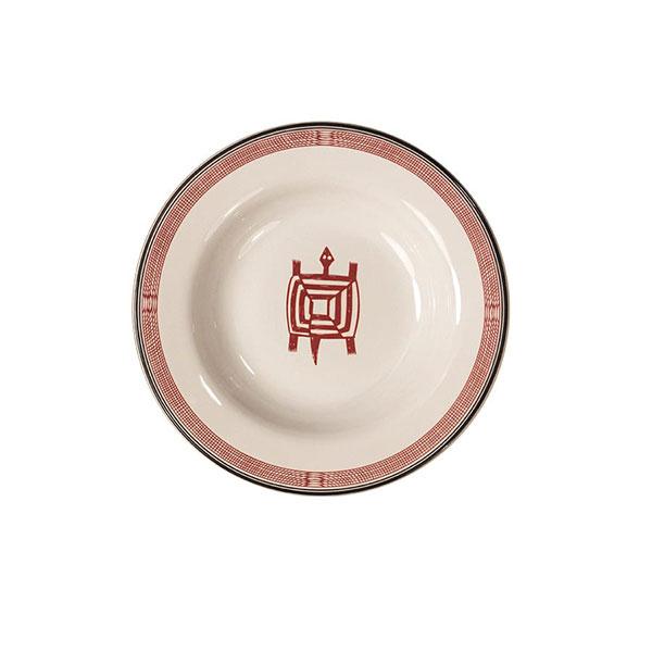 Bowl mimbreno rimmed soup bowl white maroon mimbreno