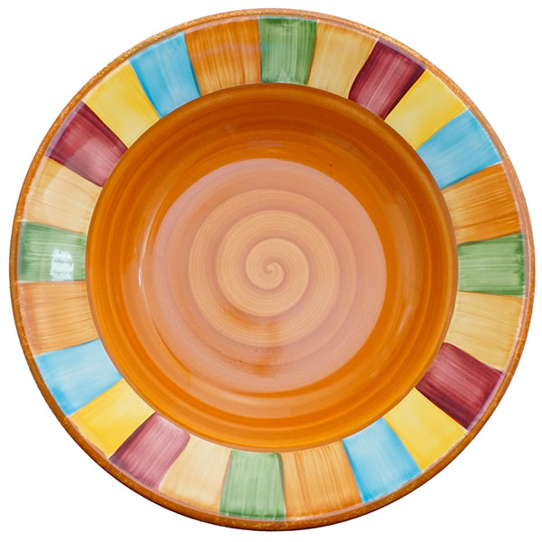 Rimmed Soup Bowl Set - Set of 4 - Colorful Striped | Serape