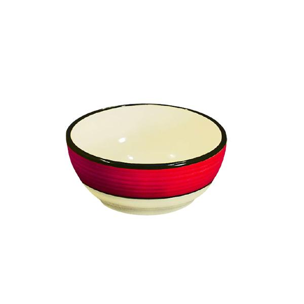 Small Bowl Set - Set of 4 - White & Red | Spree Pattern