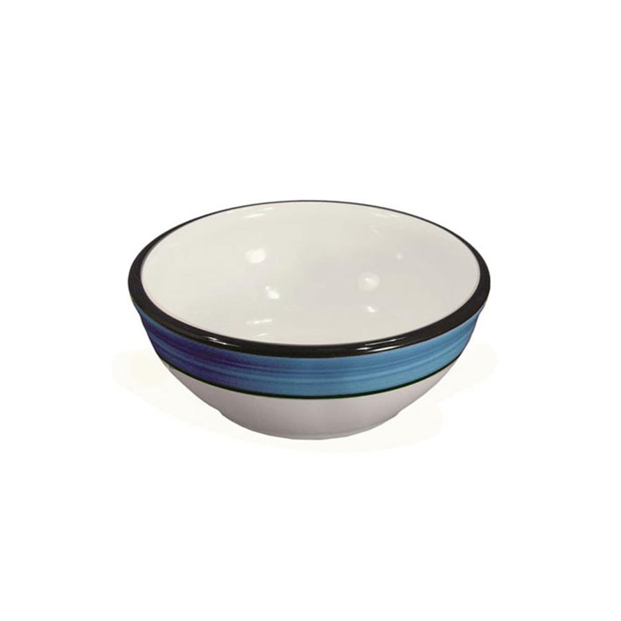 Cereal bowl set set of 4 white blue spree pattern