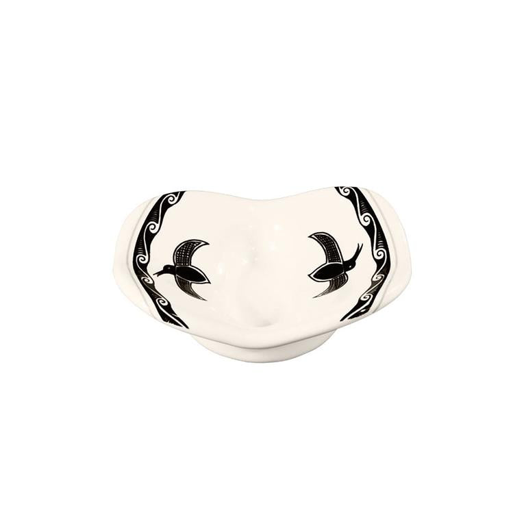 Soap dish spoon rest white black hummingbird mimbreno