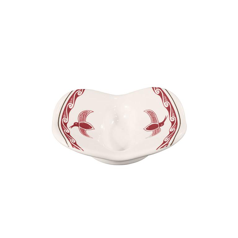 Soap Dish, Spoon Rest - White & Maroon Hummingbird | Mimbreño