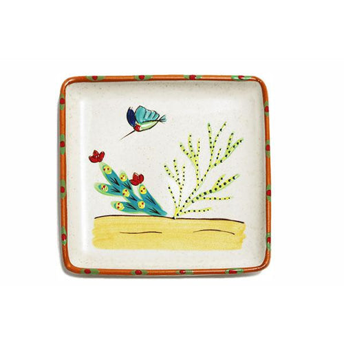 Square platter hummingbird red buds sonoran desert