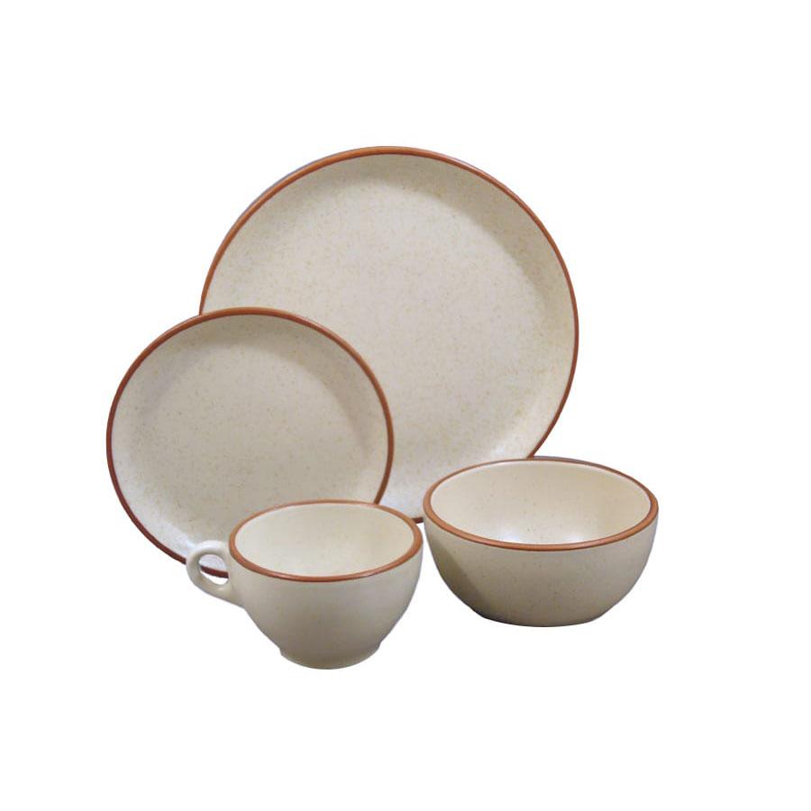 Dinnerware set 4 piece beige brown della terra