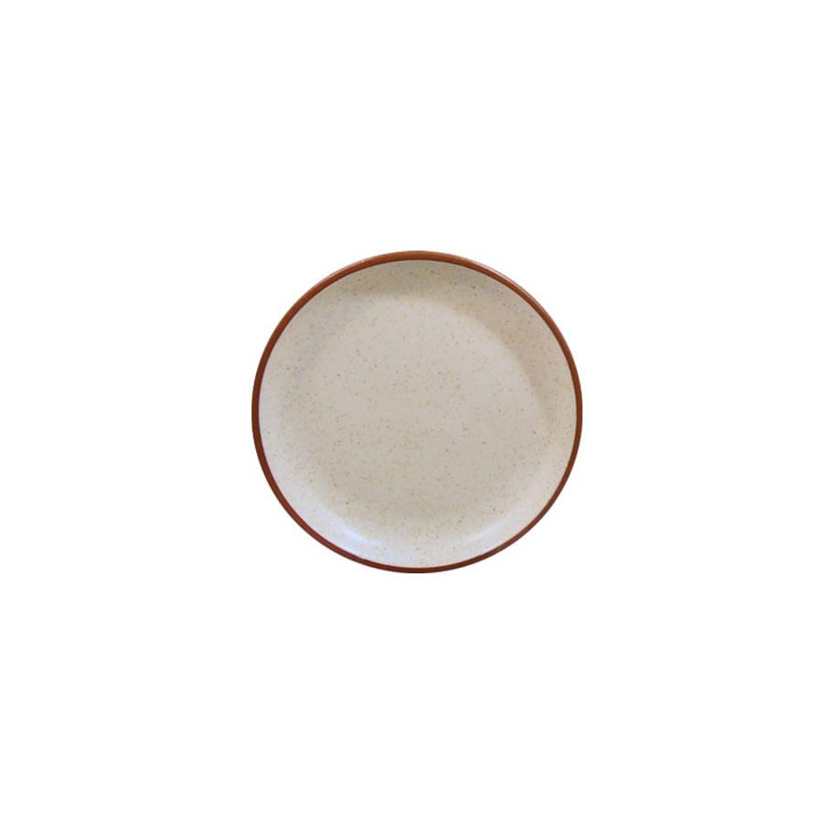 Dessert plate set set of 4 beige with brown della terra