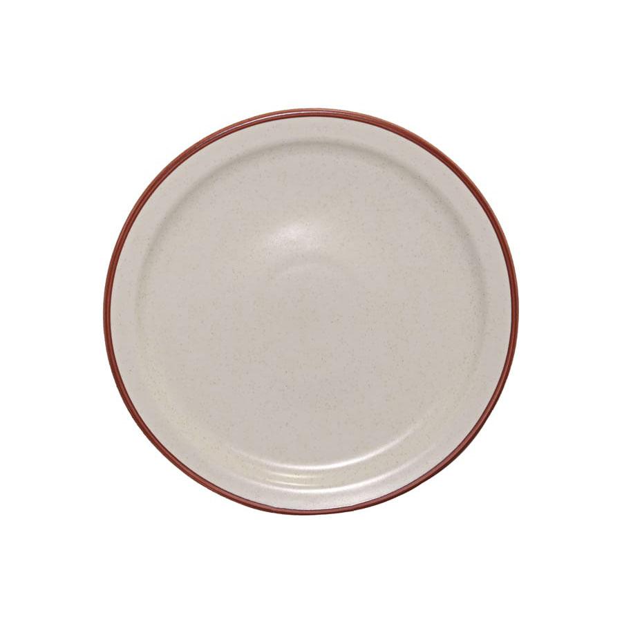 Round serving platter beige with brown della terra