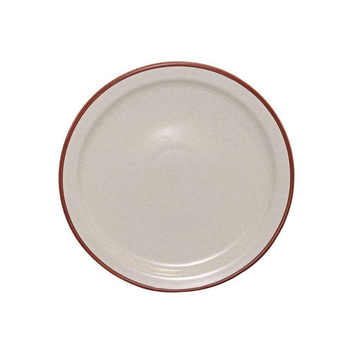 Round serving platter beige with brown della terra