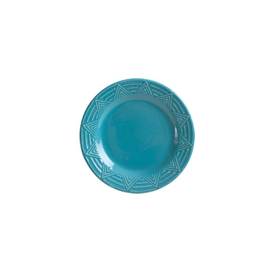 Sample plate turquoise aztec pattern