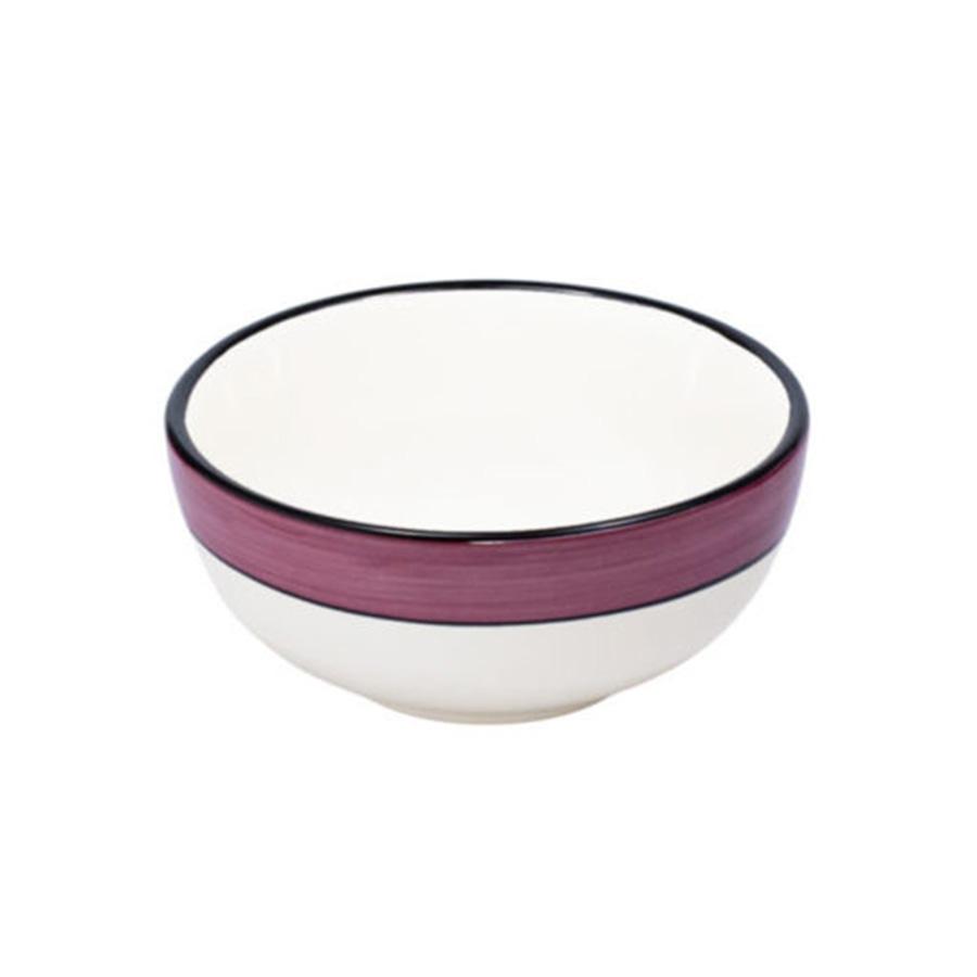 Bowl set set of 4 white purple spree pattern