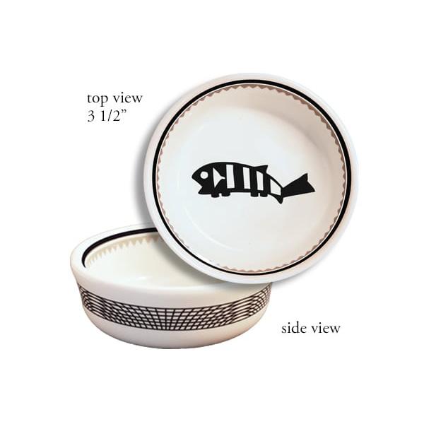 Ramekin mimbreno fish white black mimbreno