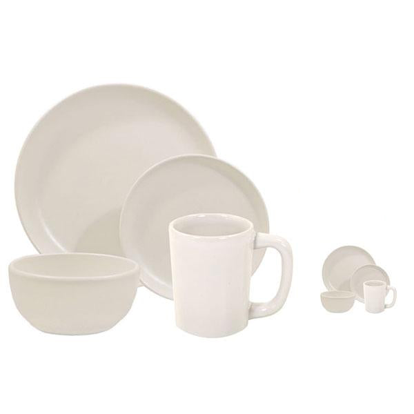 Dinnerware set 16 piece matte white matte white