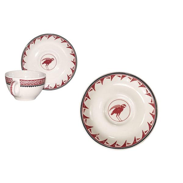 Saucer mimbreno white maroon mimbreno