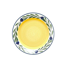 Load image into Gallery viewer, Dinner plate set set of 4 white yellow blue green bella flora
